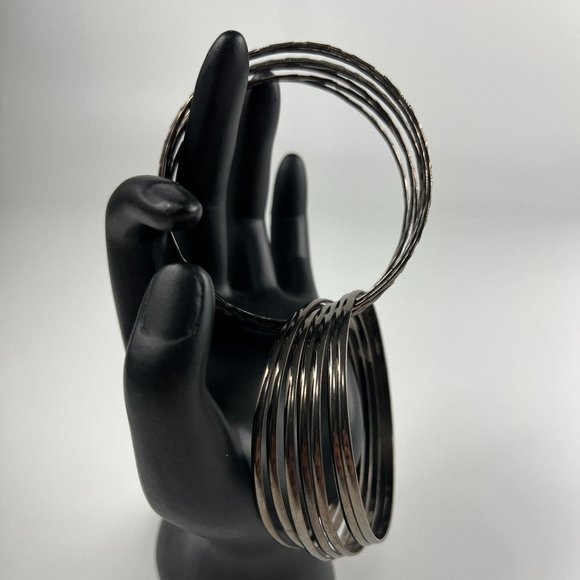 */$25 14 Interlocked Thin Metal Bangle Bracelets Lot - Picture 3 of 5